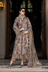 3 Piece Unstitched Embroidered Velvet Suit ( WL-1303 )