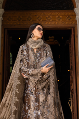 3 Piece Unstitched Embroidered Velvet Suit ( WL-1303 )