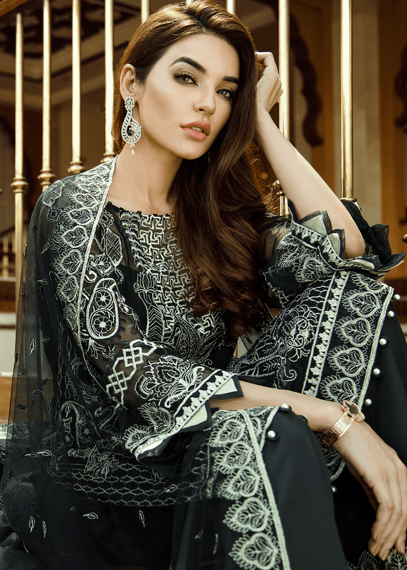 Embroidered Chiffon by Serene Premium (D 02 - Midnight Dream)