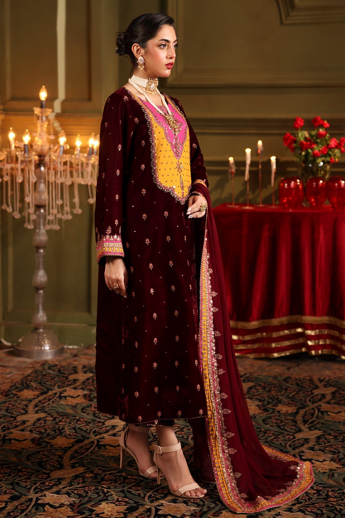 3-PC Unstitched Premium Velvet By Charizma | CVT4-12