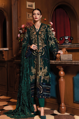 3 Piece Unstitched Embroidered Velvet Suit ( WL-1302 )
