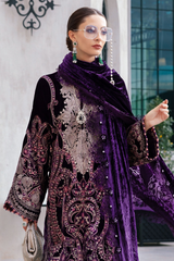 3 Piece Unstitched Embroidered Velvet Suit ( WL-1311 )