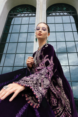 3 Piece Unstitched Embroidered Velvet Suit ( WL-1311 )