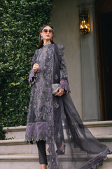 3 Piece Unstitched Embroidered Velvet Suit ( WL-1305 )