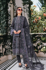 3 Piece Unstitched Embroidered Velvet Suit ( WL-1305 )