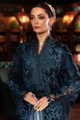 3 Piece Unstitched Embroidered Velvet Suit ( WL-1310 )