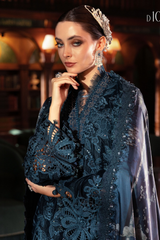 3 Piece Unstitched Embroidered Velvet Suit ( WL-1310 )