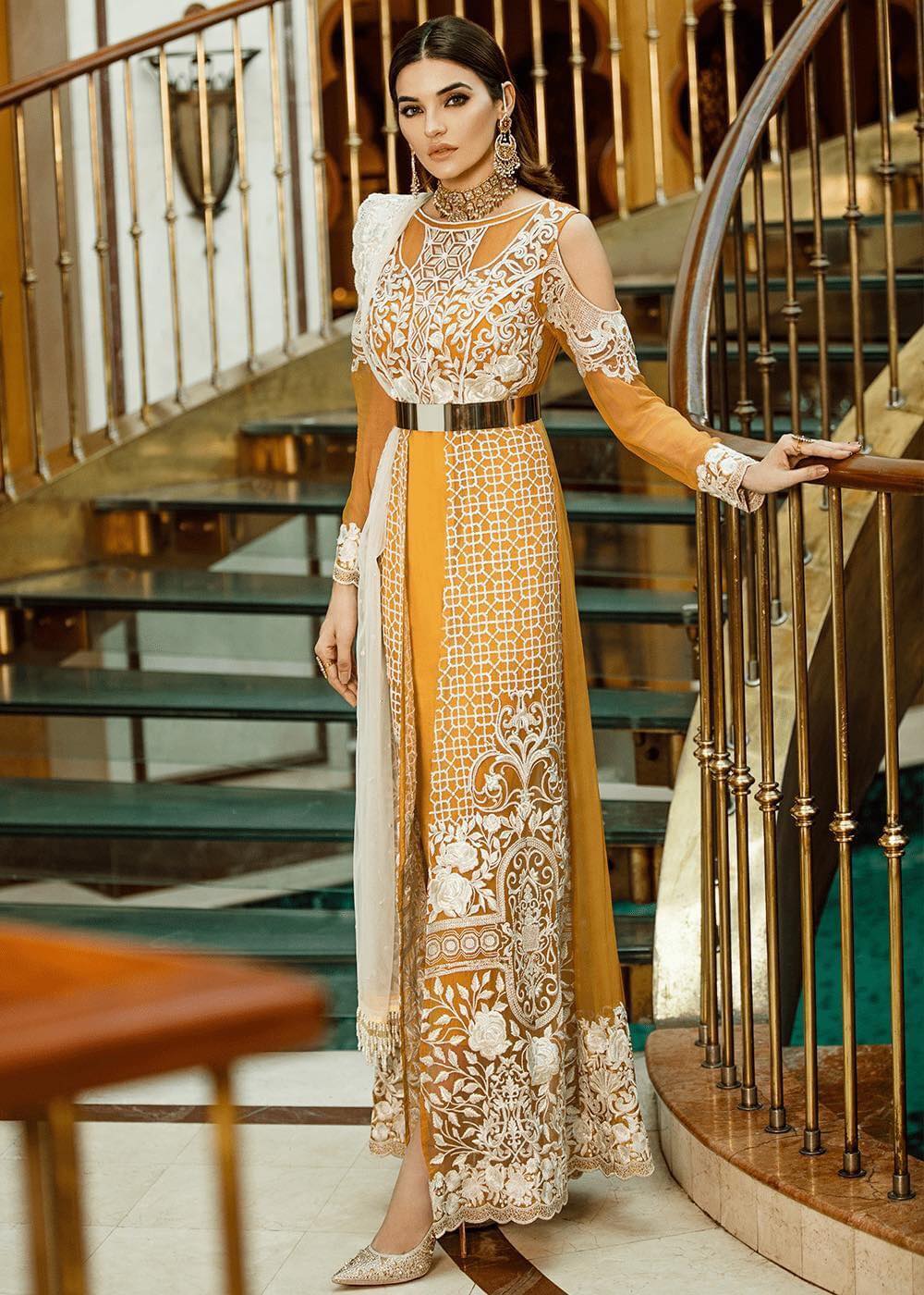 Embroidered Chiffon by Serene Premium (D 08 - Poised Topaz)