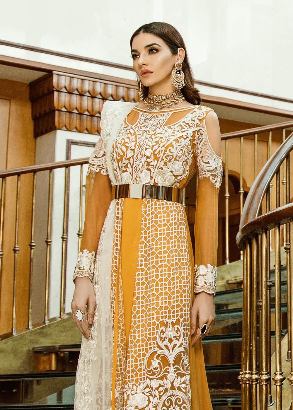 Embroidered Chiffon by Serene Premium (D 08 - Poised Topaz)