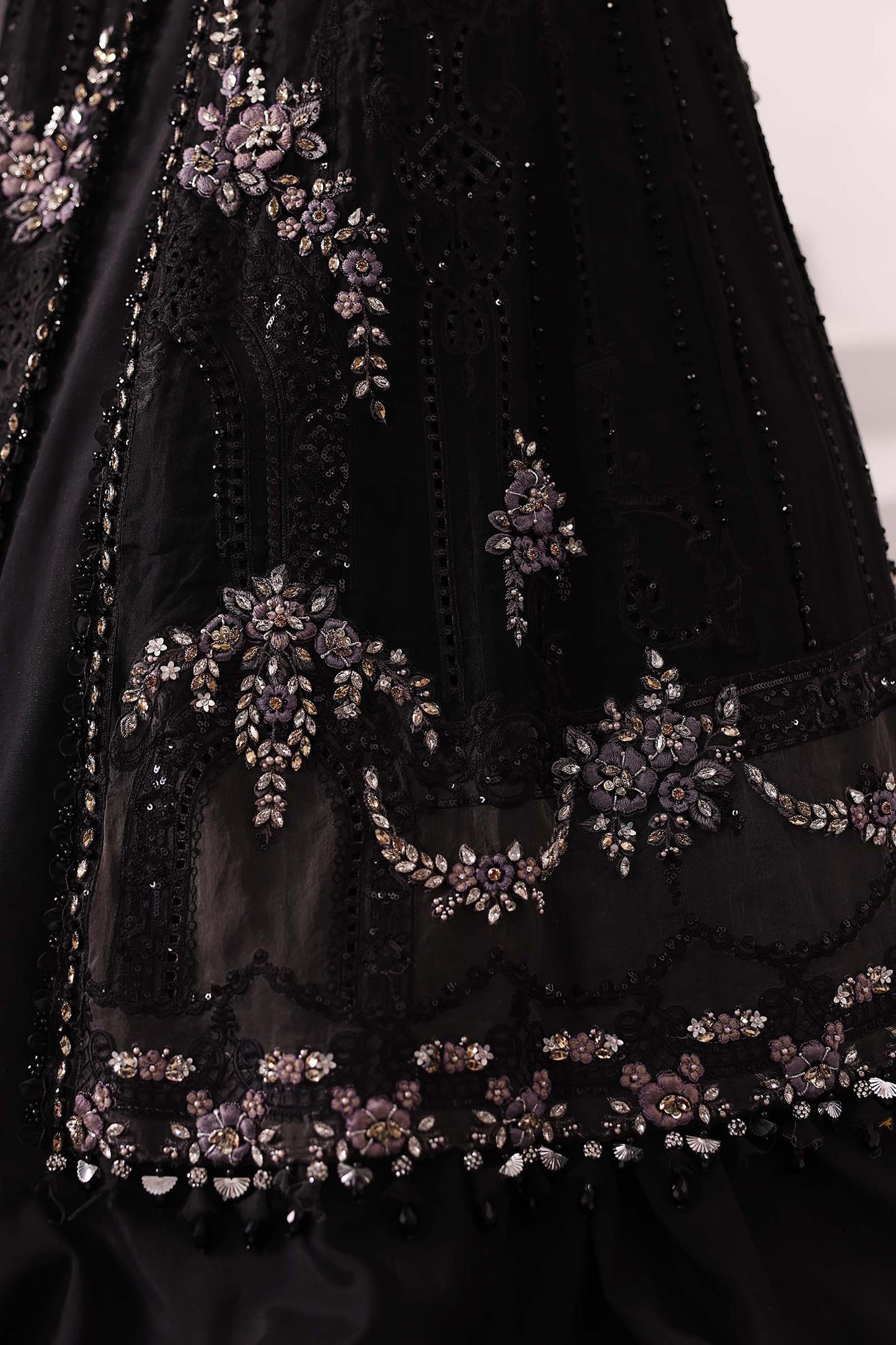 Maria.B Embroidered Chiffon Saree | BD-3004