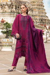 3 Piece Unstitched Embroidered Twill Linen Suit By Maria.B ( MPT-2804-B)