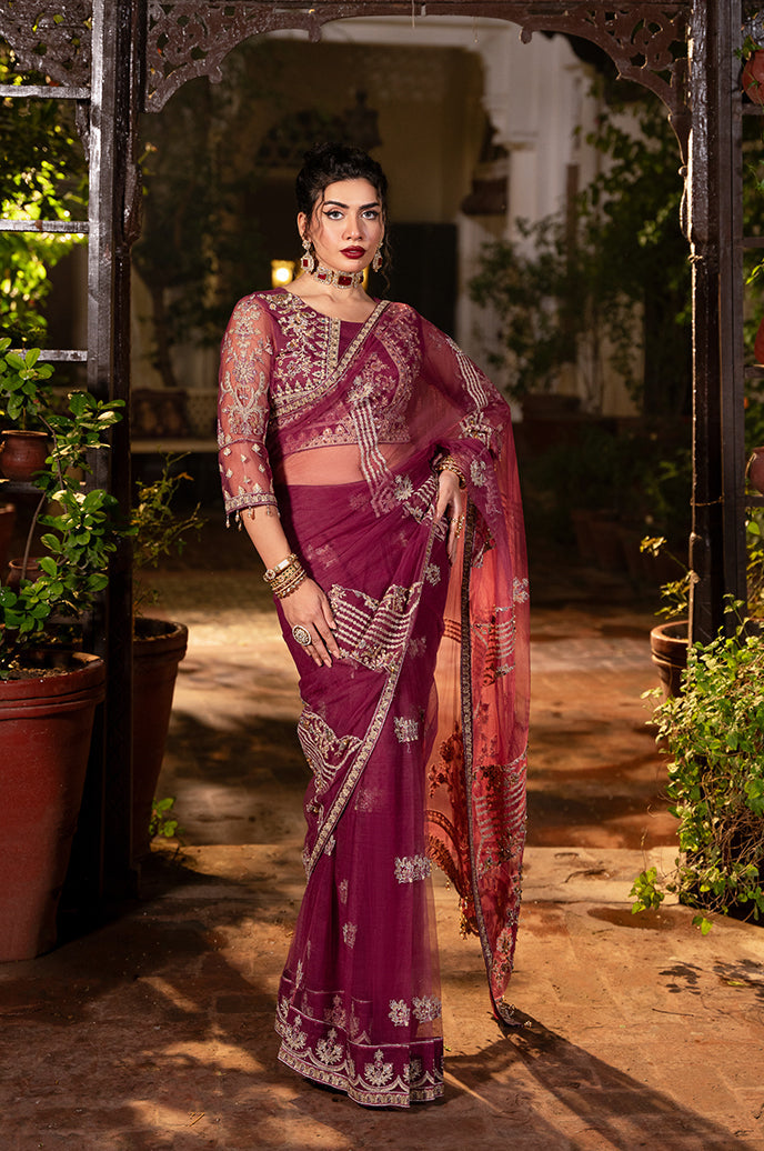 Saanjh Organza Embroidered collection By Razab - Tishnagi (SJH-05)