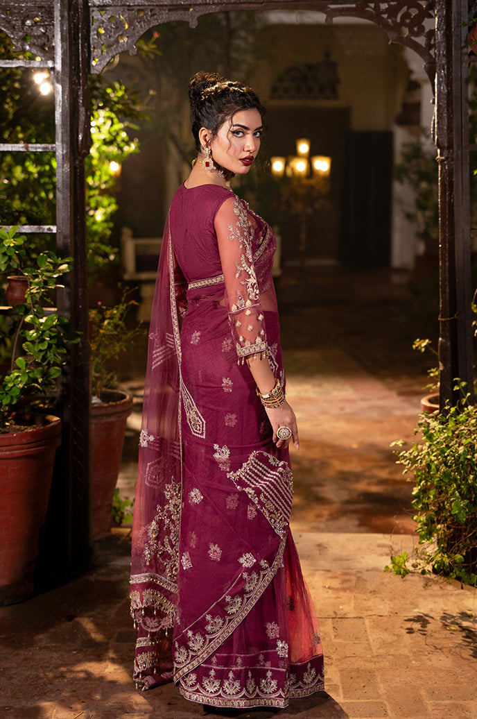 Saanjh Organza Embroidered collection By Razab - Tishnagi (SJH-05)