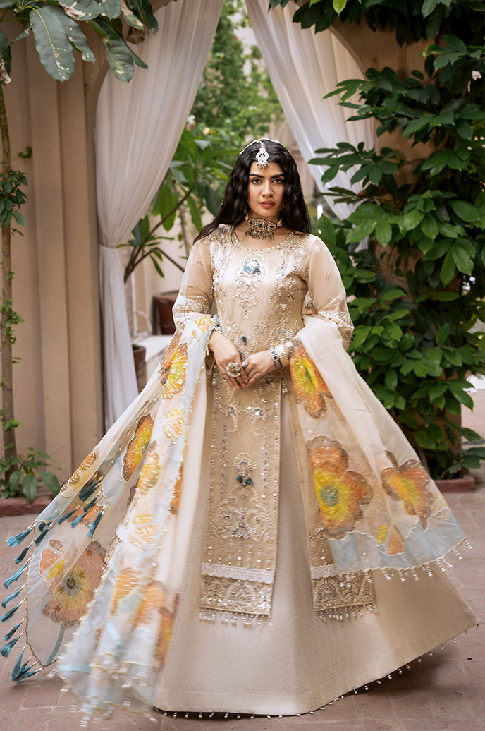 Saanjh Organza Embroidered collection By Razab-Anchal-SJH-01