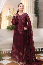 Tea Affair Embroidered Chiffon by Maria.B (MPC-26-108-Burgundy)