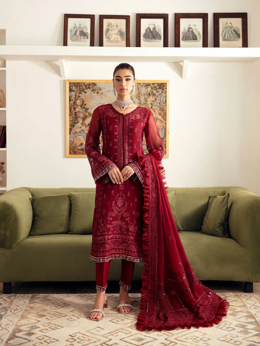 Embroidered Chiffon Collection by Gulaal (Ruby 02)