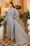ROYALE TEA AFFAIR CHIFFON UNSTITCHED COLLECTION'26 ( MPC-26-206-Muted Blue )