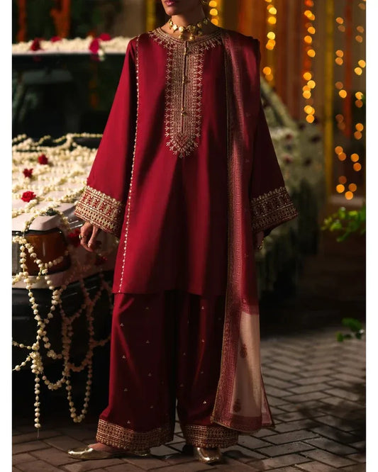 Chand Bali by Casuallite RTW Embroidered Viscose Silk (Waqar e Surkh)