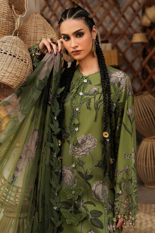 3 Piece Unstitched Embroidered Dobby Linen Suit By M.Prints Vol-31 ( 09-B )