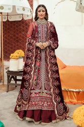 GISELE Shagun Luxury Formal Unstitched 3PC Suit D-10 Mahjabeen