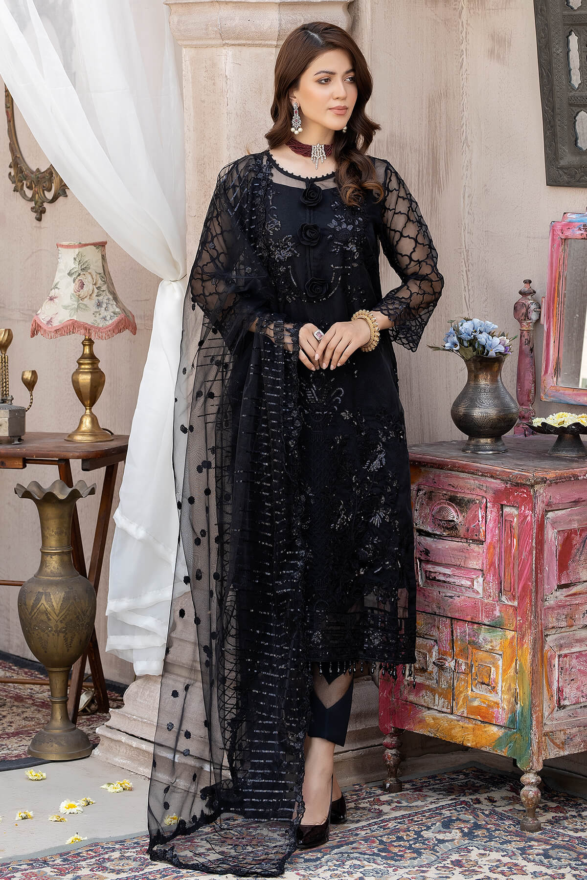 Black hotsell net dress