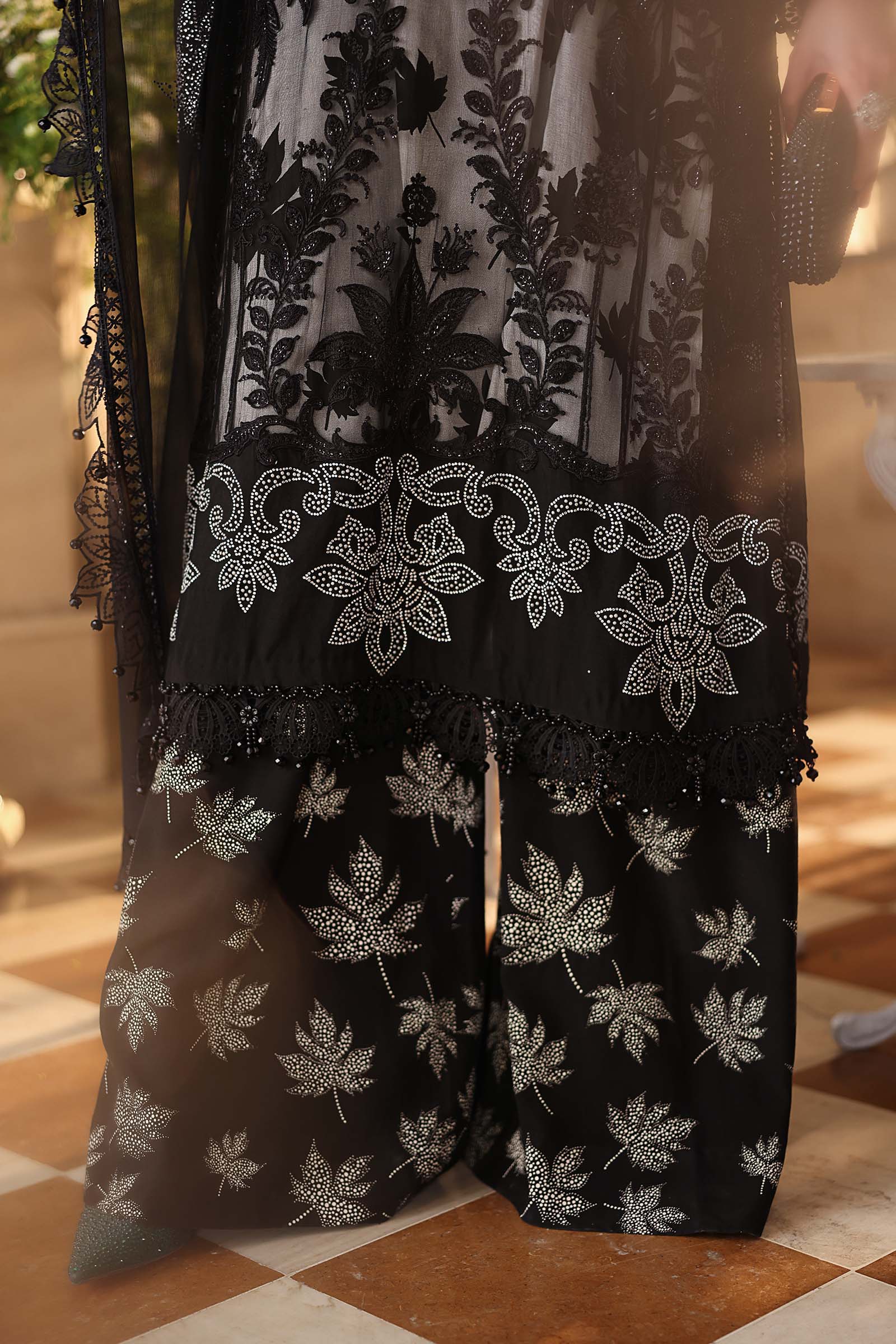 Tea Affair Embroidered Chiffon by Maria.B (MPC-26-101-Black)