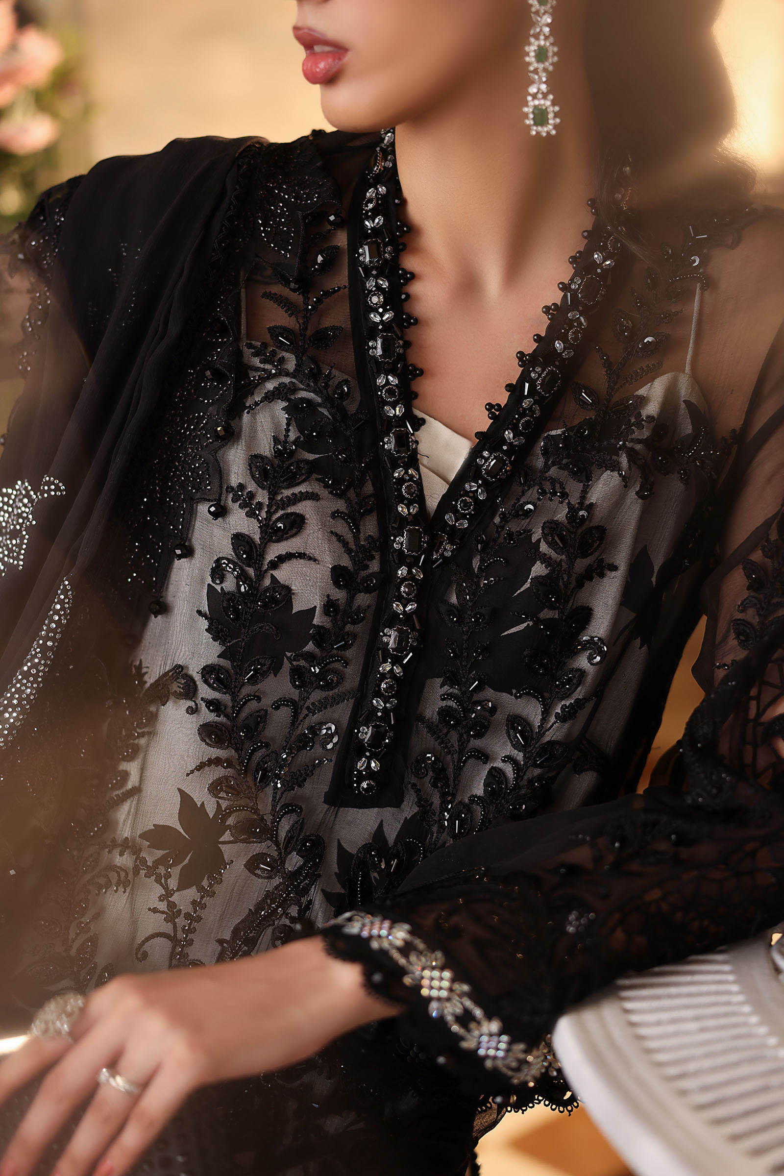 Tea Affair Embroidered Chiffon by Maria.B (MPC-26-101-Black)