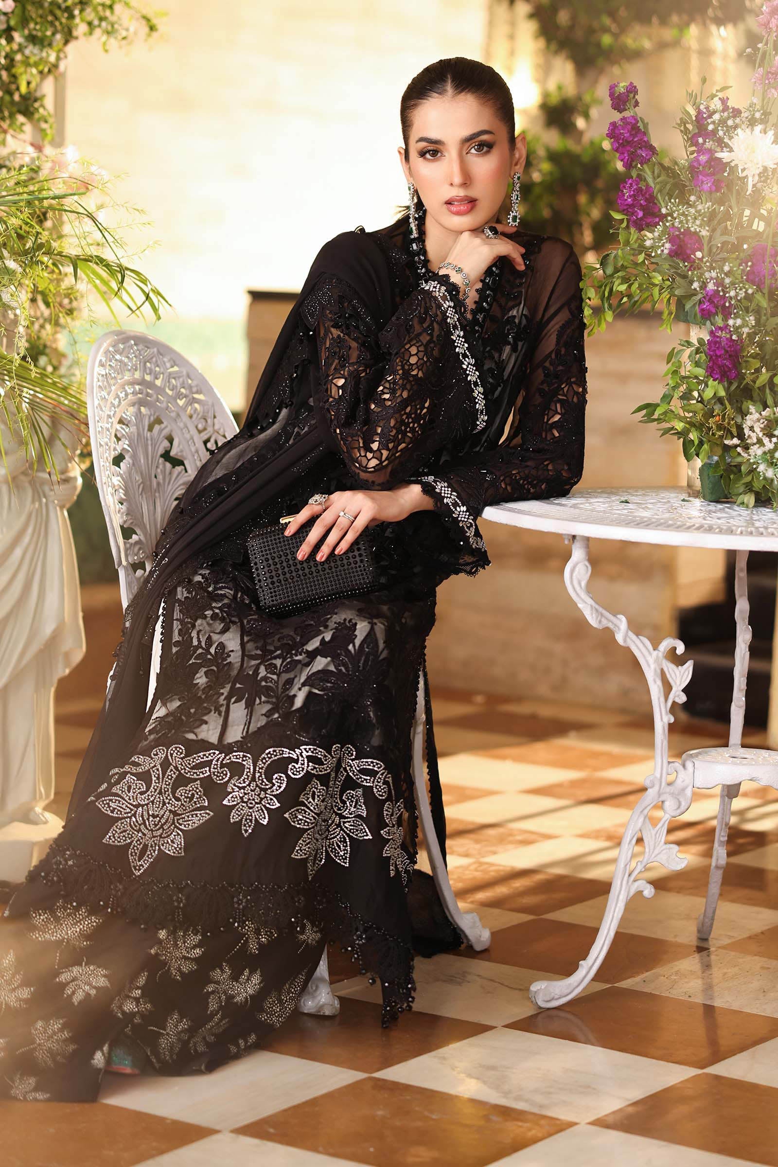 Tea Affair Embroidered Chiffon by Maria.B (MPC-26-101-Black)