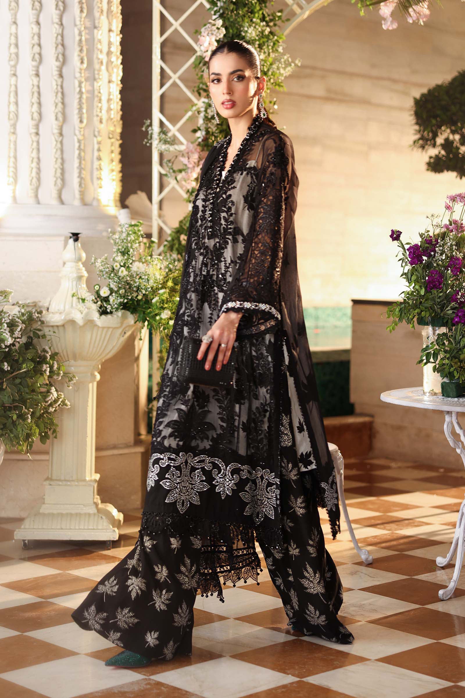 Tea Affair Embroidered Chiffon by Maria.B (MPC-26-101-Black)