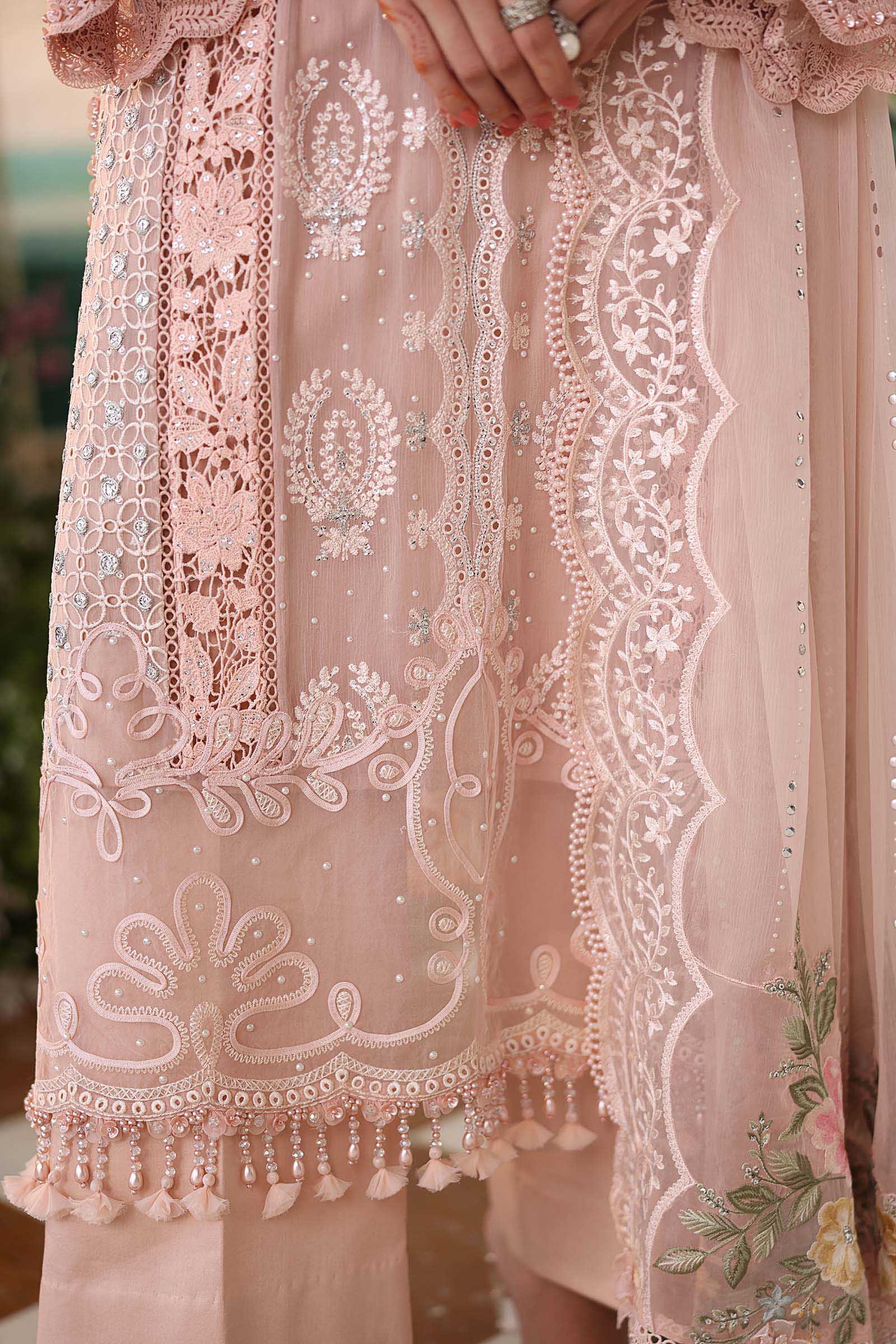 Tea Affair Embroidered Chiffon by Maria.B (MPC-26-104-Peach Pink)