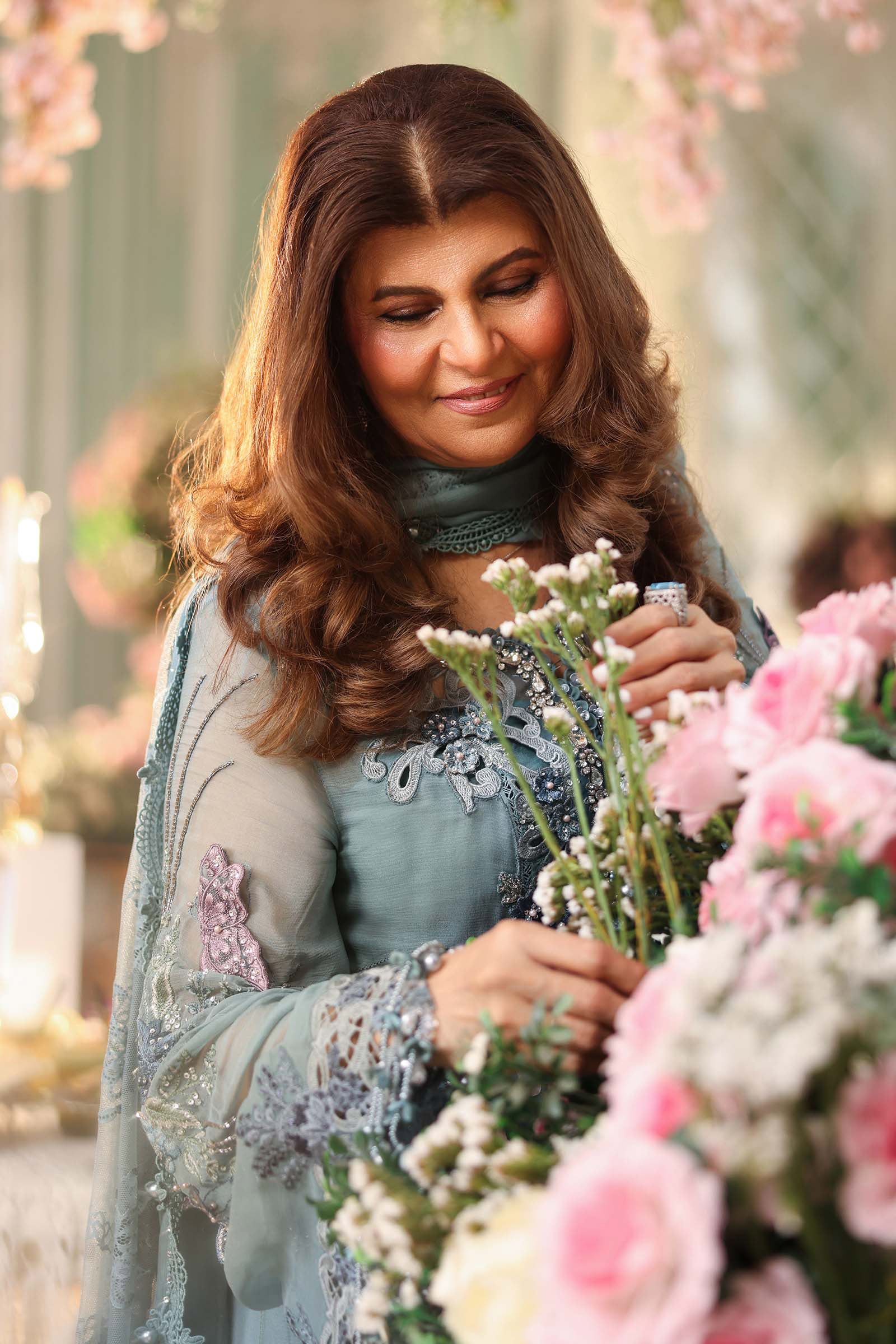 Tea Affair Embroidered Chiffon by Maria.B (MPC-26-106-Slate Blue)