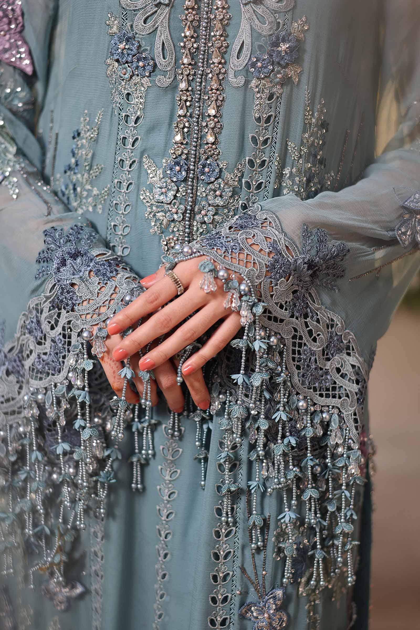 Tea Affair Embroidered Chiffon by Maria.B (MPC-26-106-Slate Blue)