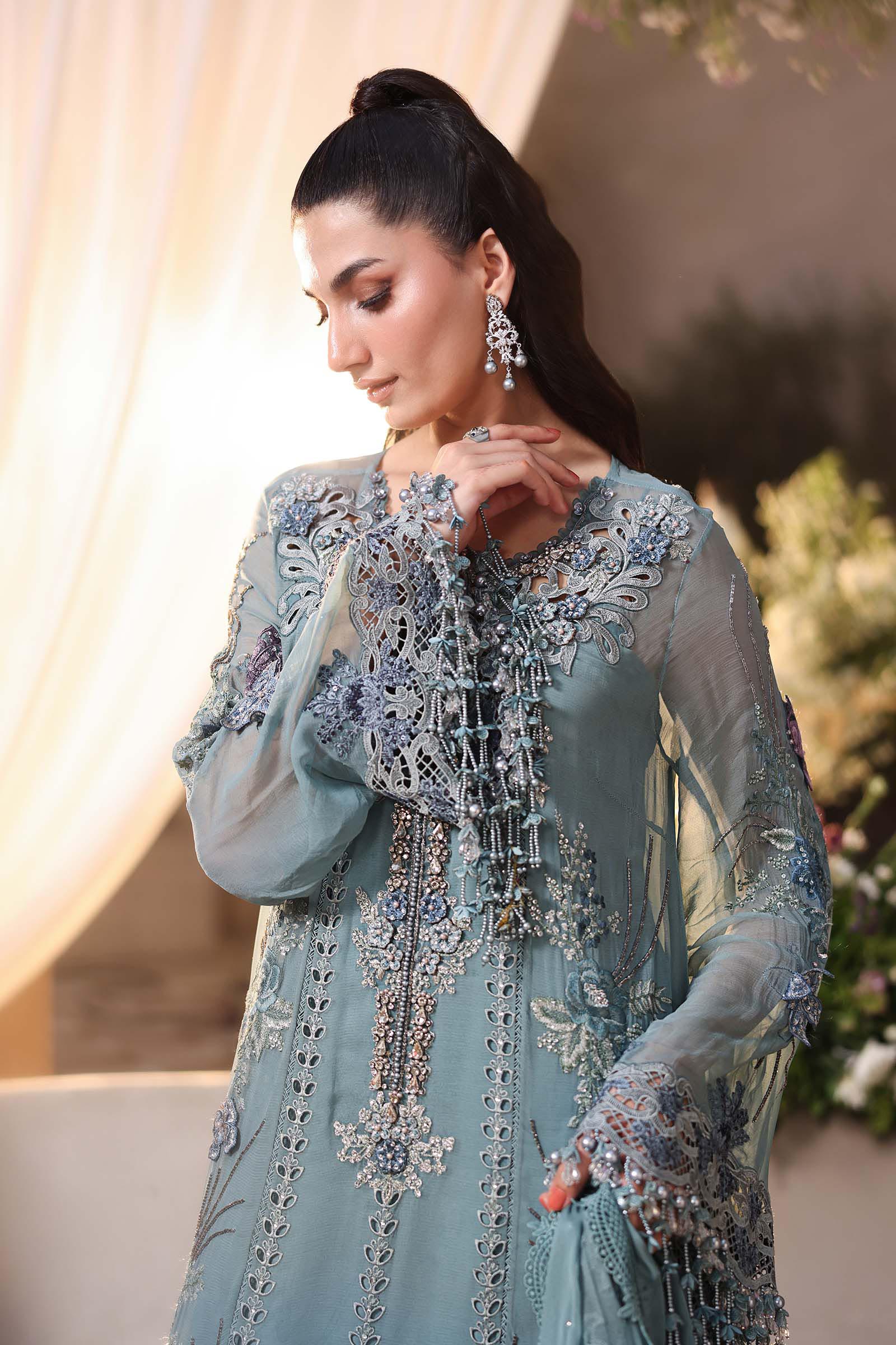 Tea Affair Embroidered Chiffon by Maria.B (MPC-26-106-Slate Blue)