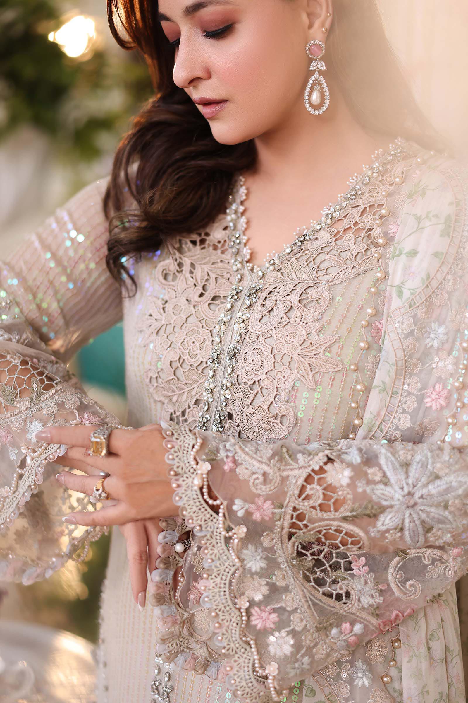 Tea Affair Embroidered Chiffon by Maria.B (MPC-26-107-Ivory Beige)