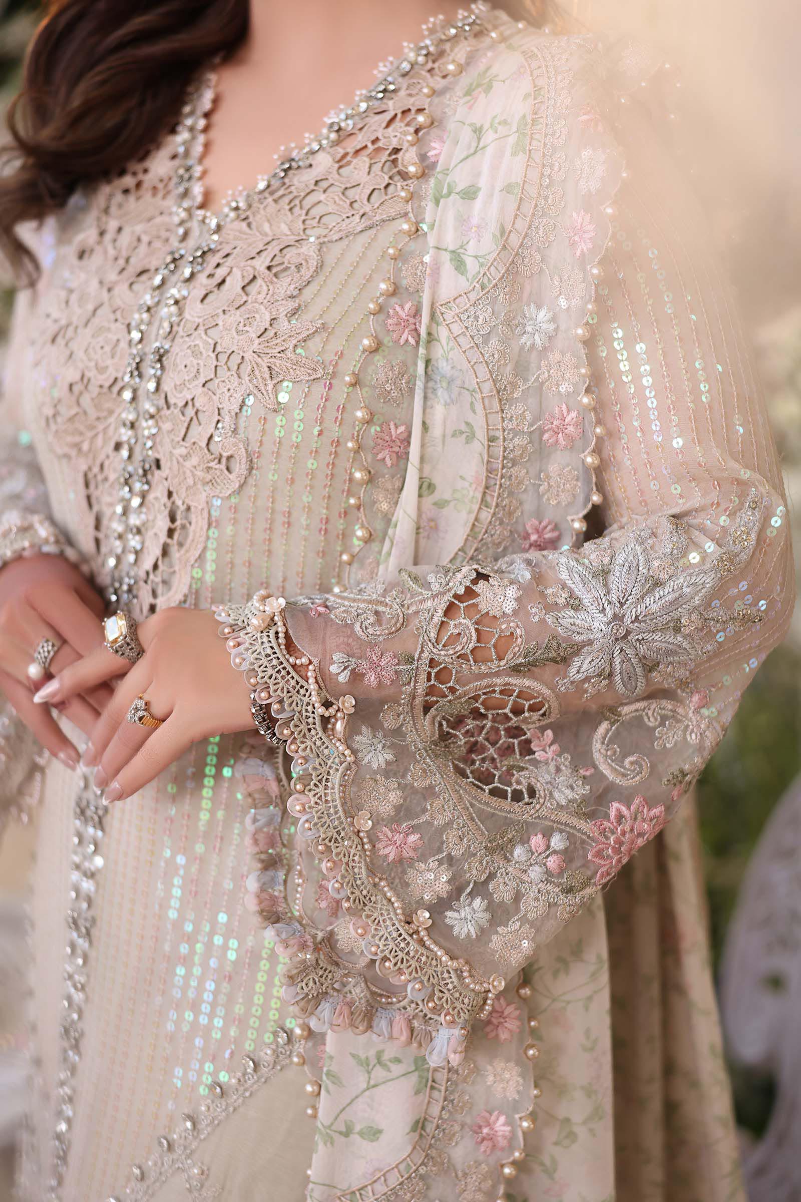 Tea Affair Embroidered Chiffon by Maria.B (MPC-26-107-Ivory Beige)