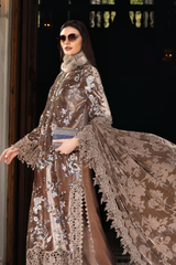 3 Piece Unstitched Embroidered Velvet Suit ( WL-1303 )