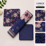 3pc digital printed lawn D-17
