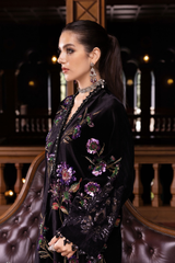 3 Piece Unstitched Embroidered Velvet Suit ( WL-1306 )