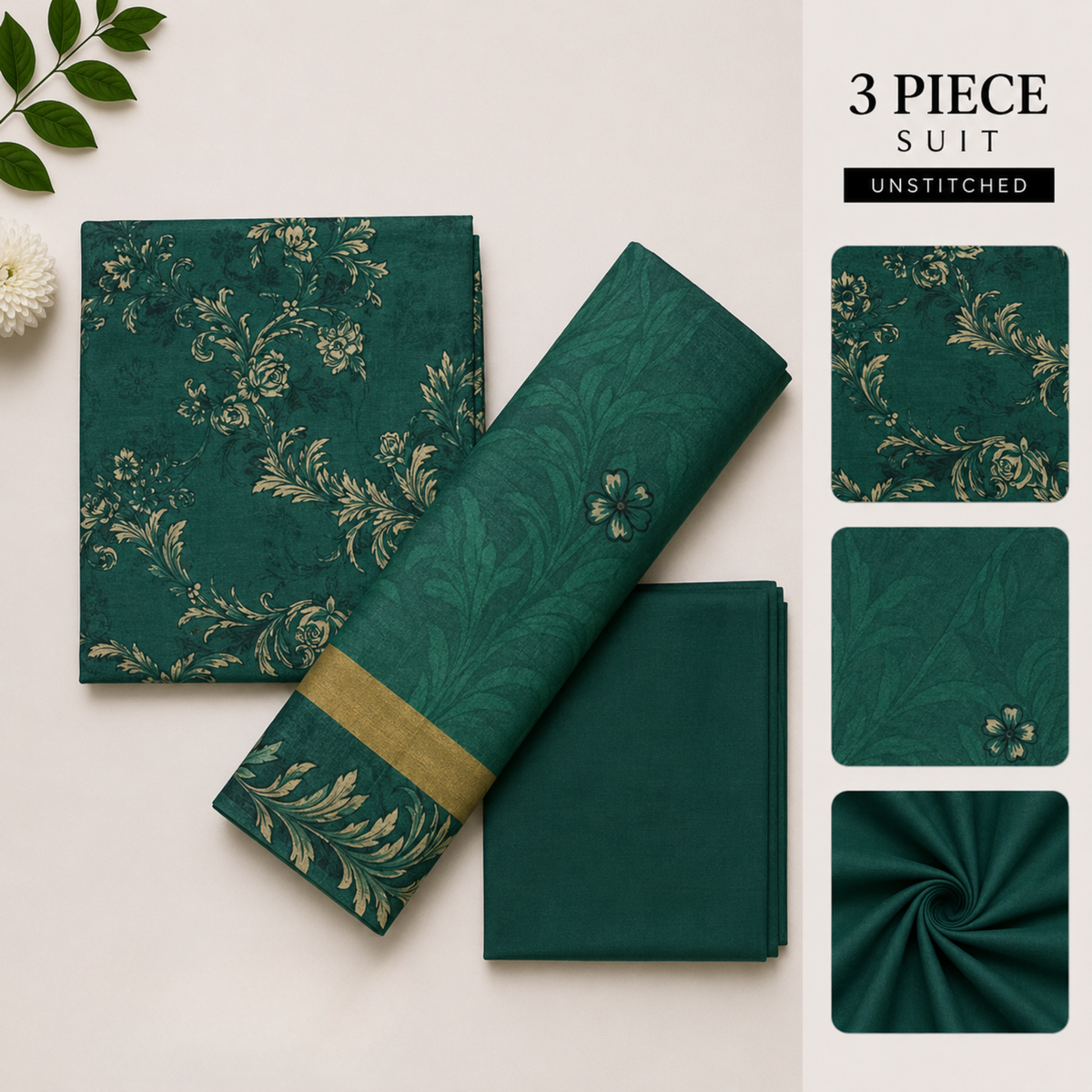 3pc digital printed lawn D-23
