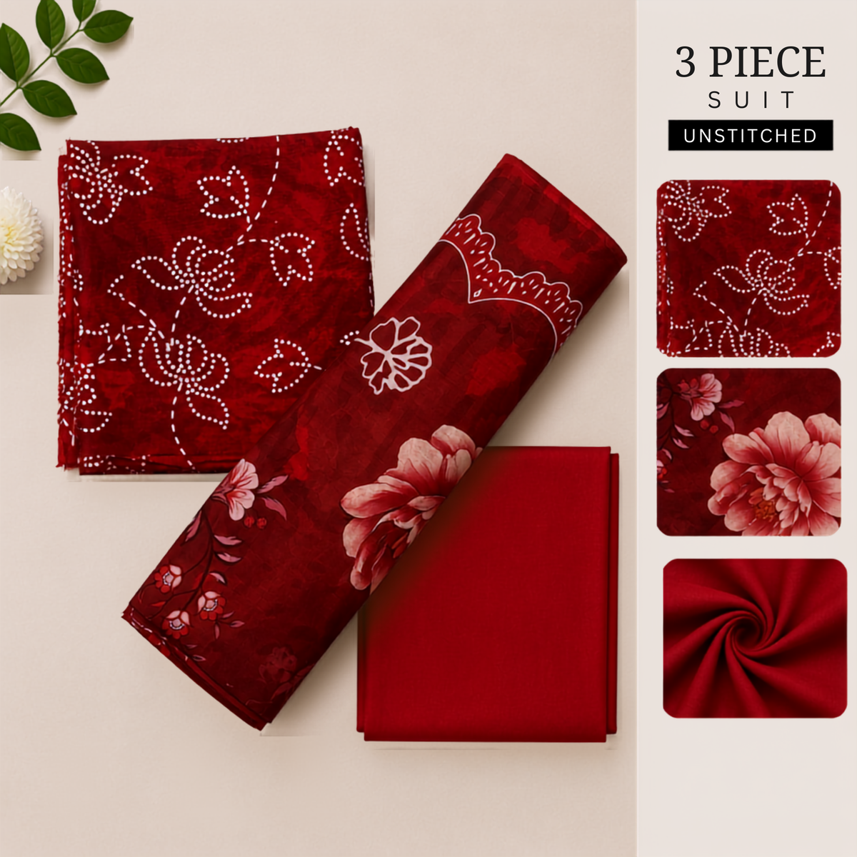 3pc digital printed lawn D-27