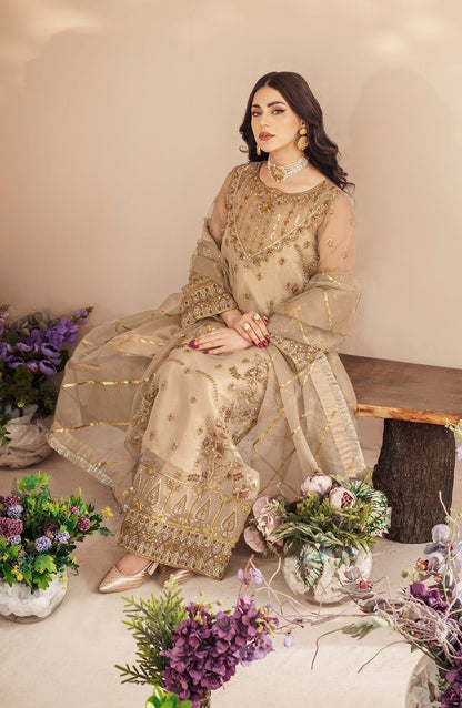 Zainab by Mashq Premium (Gorgeous Gold QFD-0069)