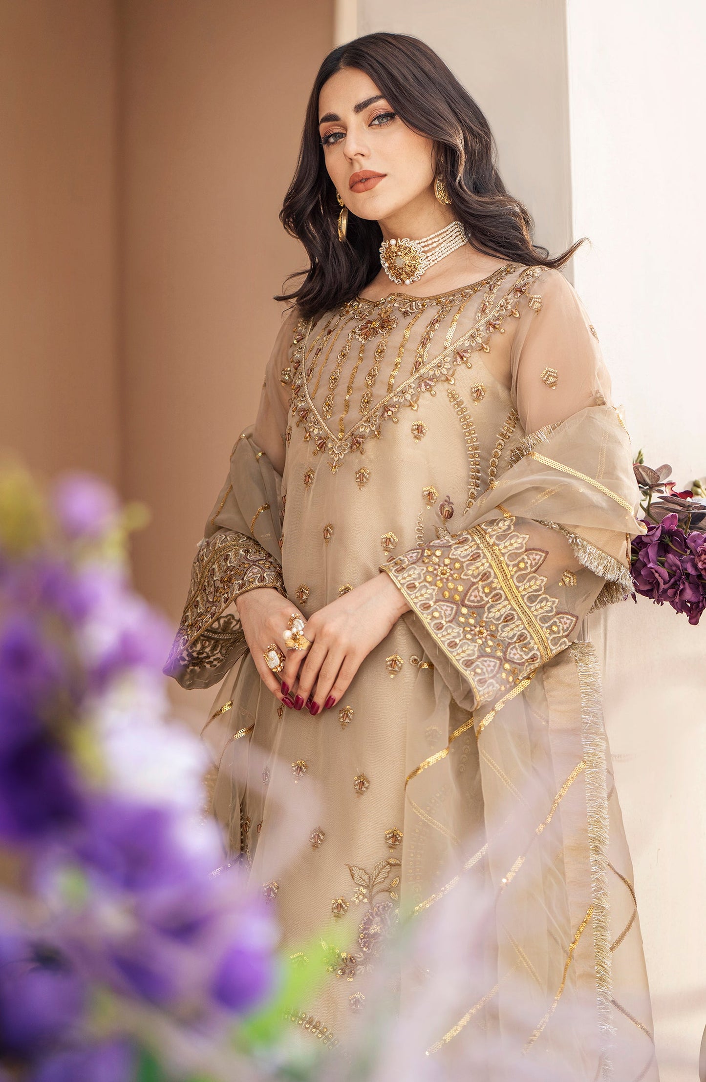 Zainab by Mashq Premium (Gorgeous Gold QFD-0069)