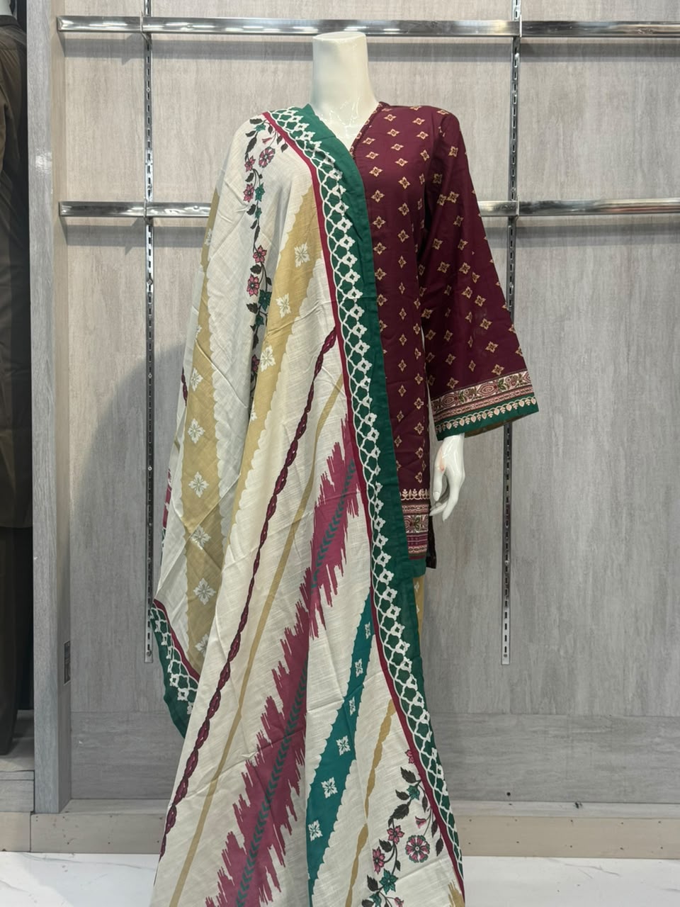 3Pc  Ready To Wear Khaddar By Sadabahar (D-01)