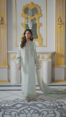 Maria.B Embroidered Chiffon Saree | BD-3005