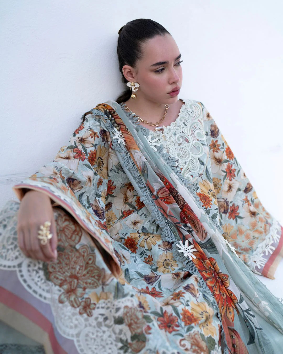 Afsana By Nofha Lawn`25 SAFRON
