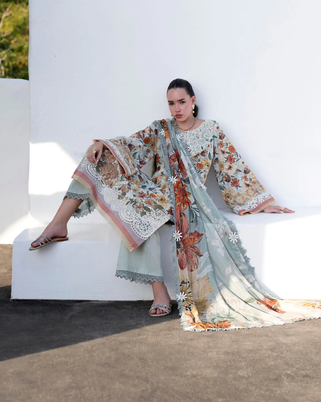 Afsana By Nofha Lawn`25 SAFRON