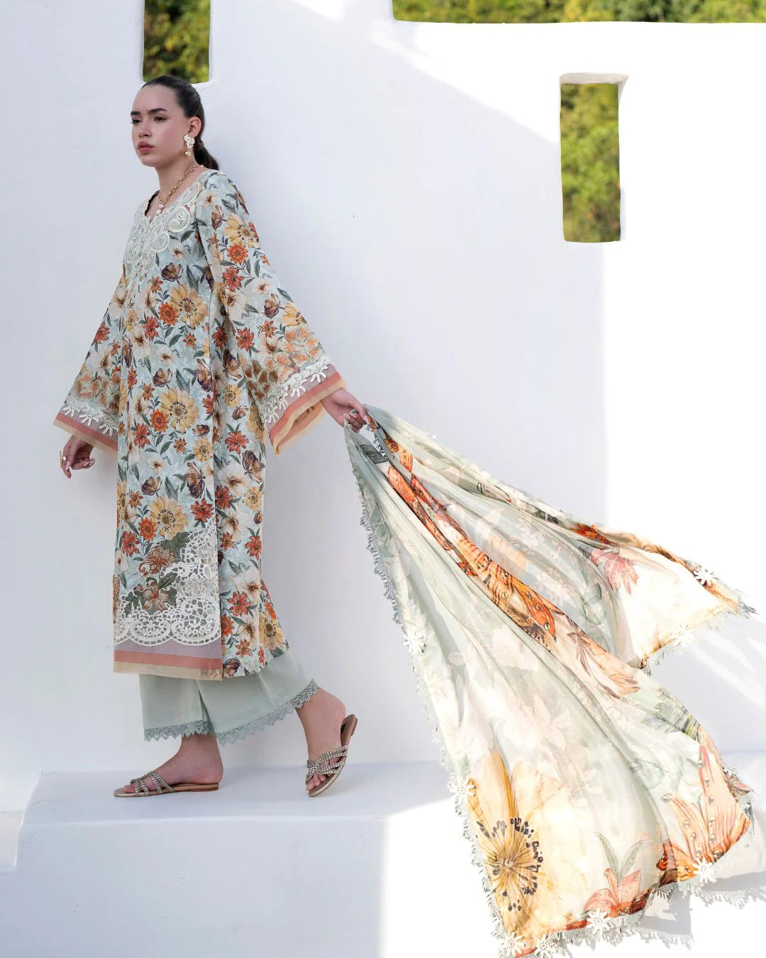 Afsana By Nofha Lawn`25 SAFRON