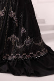Embroidered organza Suit | BD-3004-Black