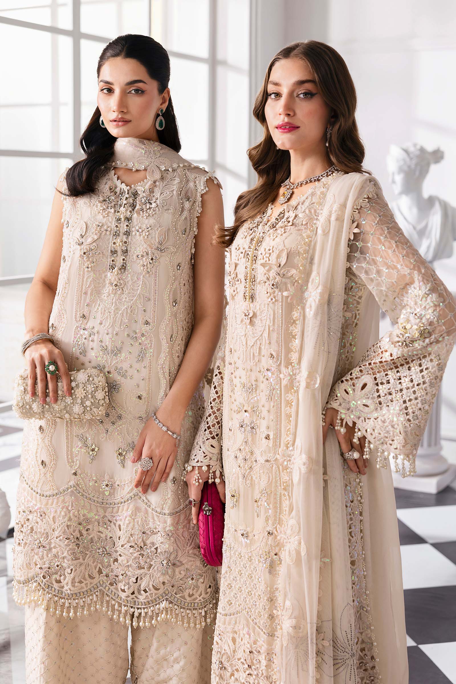 Maria.B Embroidered Chiffon Saree | BD-3007