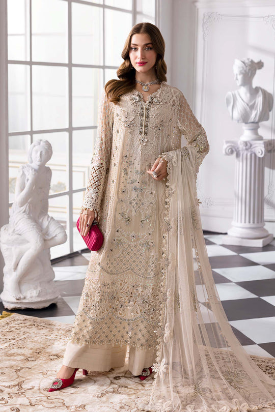 Maria.B Embroidered Chiffon Saree | BD-3007